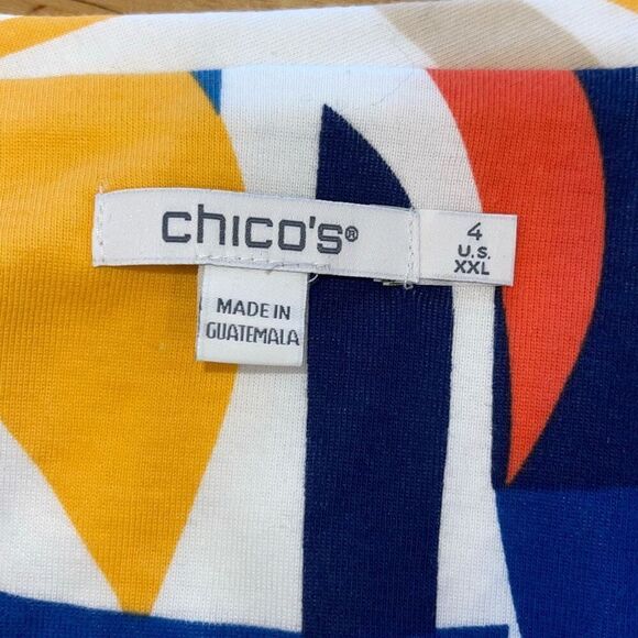 Chico’s Abstract Everyday 3/4 Sleeve Tee Size 4 US XXL‎ NWOT - Picture 6 of 10